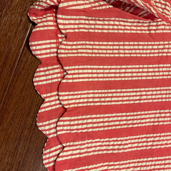 Crown & Ivy Curvy Shorts Size 16w Pink with White Stripes and Scalloped Hemline - Picture 2 of 6